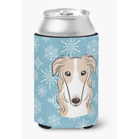 "Caroline's Treasures Snowflake Borzoi Can/Bottle Hugger, Multicolor"