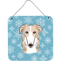 "Caroline's Treasures Snowflake Borzoi Wall or Door Hanging Prints BB1662DS66, 6HX6W, Multicolor"