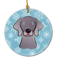 "Caroline's Treasures BB1665CO1 Snowflake Weimaraner Ceramic Ornament, Multicolor"