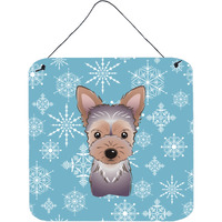 "Caroline's Treasures Snowflake Yorkie Puppy Wall or Door Hanging Prints BB1666DS66, 6HX6W, Multicolor"