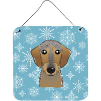 "Caroline's Treasures Snowflake Wirehaired Dachshund Wall or Door Hanging Prints BB1667DS66, 6HX6W, Multicolor"