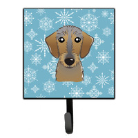 "Caroline's Treasures BB1667SH4 Snowflake Wirehaired Dachshund Leash or Key Holder, Small, Multicolor"