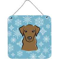 "Caroline's Treasures Snowflake Chocolate Labrador Wall or Door Hanging Prints BB1668DS66, 6HX6W, Multicolor"