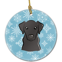 "Caroline's Treasures BB1669CO1 Snowflake Black Labrador Ceramic Ornament, Multicolor"