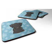 "Caroline's Treasures BB1669FC Snowflake Black Labrador Foam Coasters (Set of 4), 3.5"", Multicolor"