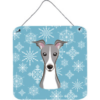 "Caroline's Treasures Snowflake Italian Greyhound Wall or Door Hanging Prints BB1670DS66, 6HX6W, Multicolor"