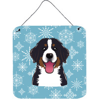 "Caroline's Treasures Snowflake Bernese Mountain Dog Wall or Door Hanging Prints BB1671DS66, 6HX6W, Multicolor"