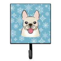"Caroline's Treasures BB1672SH4 Snowflake French Bulldog Leash or Key Holder, Small, Multicolor"