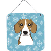 "Caroline's Treasures Snowflake Beagle Wall or Door Hanging Prints BB1673DS66, 6HX6W, Multicolor"