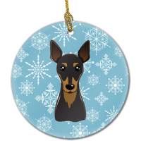 "Caroline's Treasures BB1674CO1 Snowflake Min Pin Ceramic Ornament, Multicolor"