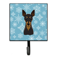 "Caroline's Treasures BB1674SH4 Snowflake Min Pin Leash or Key Holder, Small, Multicolor"