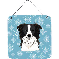 "Caroline's Treasures Snowflake Border Collie Wall or Door Hanging Prints BB1675DS66, 6HX6W, Multicolor"