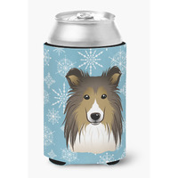 "Caroline's Treasures Snowflake Sheltie Can/Bottle Hugger, Multicolor"