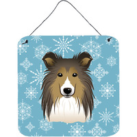 "Caroline's Treasures Snowflake Sheltie Wall or Door Hanging Prints BB1676DS66, 6HX6W, Multicolor"
