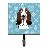 "Caroline's Treasures BB1677SH4 Snowflake Basset Hound Leash or Key Holder, Small, Multicolor"