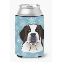"Caroline's Treasures Snowflake Saint Bernard Can/Bottle Hugger, Multicolor"