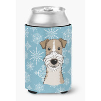 "Caroline's Treasures Snowflake Wire Haired Fox Terrier Can/Bottle Hugger, Multicolor"