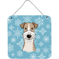 "Caroline's Treasures Snowflake Wire Haired Fox Terrier Wall or Door Hanging Prints BB1681DS66, 6HX6W, Multicolor"