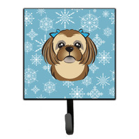 "Caroline's Treasures BB1683SH4 Snowflake Chocolate Brown Shih Tzu Leash or Key Holder, Small, Multicolor"