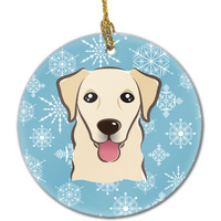 "Caroline's Treasures BB1686CO1 Snowflake Golden Retriever Ceramic Ornament, Multicolor"