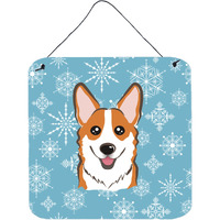 "Caroline's Treasures Snowflake Red Corgi Wall or Door Hanging Prints BB1688DS66, 6HX6W, Multicolor"