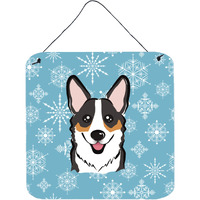 "Caroline's Treasures Snowflake Tricolor Corgi Wall or Door Hanging Prints BB1689DS66, 6HX6W, Multicolor"