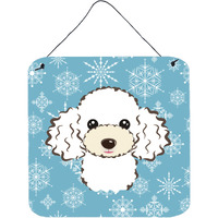 "Caroline's Treasures Snowflake White Poodle Wall or Door Hanging Prints BB1691DS66, 6""H x 6""W, Multicolor"