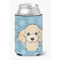 "Caroline's Treasures Snowflake Buff Poodle Can/Bottle Hugger, Multicolor"