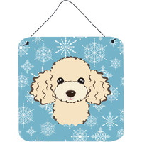 "Caroline's Treasures Snowflake Buff Poodle Wall or Door Hanging Prints BB1692DS66, 6HX6W, Multicolor"