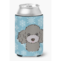 "Caroline's Treasures Snowflake Silver Gray Poodle Can/Bottle Hugger, Multicolor"