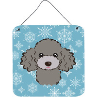 "Caroline's Treasures Snowflake Silver Gray Poodle Wall or Door Hanging Prints BB1693DS66, 6HX6W, Multicolor"