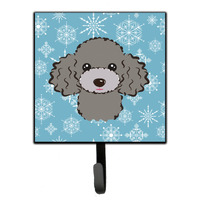"Caroline's Treasures BB1693SH4 Snowflake Silver Gray Poodle Leash or Key Holder, Small, Multicolor"
