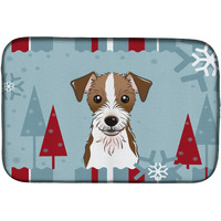 "Caroline's Treasures Winter Holiday Jack Russell Terrier Dish Drying Mat, 14"" x 21"""