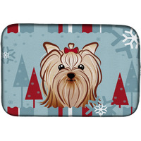 "Caroline's Treasures BB1700DDM Dish Drying Mat, 14"" x 21"", Winter Holiday"
