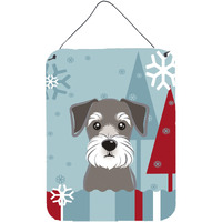 "Caroline's Treasures Winter Holiday Schnauzer Wall or Door Hanging Prints BB1702DS1216, 16HX12W, Multicolor"