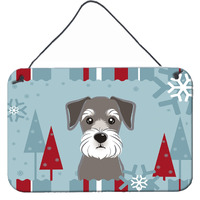"Caroline's Treasures Winter Holiday Schnauzer Wall or Door Hanging Prints BB1702DS812, 8HX12W"