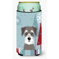"Caroline's Treasures Winter Holiday Schnauzer Tall Boy Koozie Hugger, Multicolor"