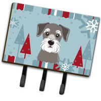 "Caroline's Treasures BB1702TH68 Winter Holiday Schnauzer Leash or Key Holder, Large, Multicolor"