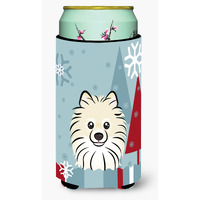 "Caroline's Treasures Winter Holiday Pomeranian Tall Boy Koozie Hugger, Multicolor"