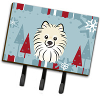 "Caroline's Treasures BB1703TH68 Winter Holiday Pomeranian Leash or Key Holder, Large, Multicolor"
