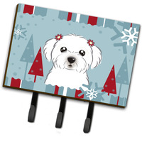 "Caroline's Treasures BB1704TH68 Winter Holiday Maltese Leash or Key Holder, Large, Multicolor"