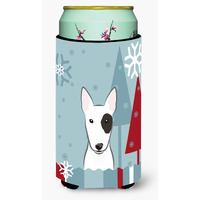 "Caroline's Treasures Winter Holiday Bull Terrier Tall Boy Koozie Hugger, Multicolor"