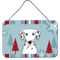 "Caroline's Treasures Winter Holiday Dalmatian Wall or Door Hanging Prints BB1706DS812, 8HX12W, Multicolor"