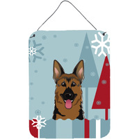 "Caroline's Treasures Winter Holiday German Shepherd Wall or Door Hanging Prints BB1707DS1216, 16HX12W, Multicolor"