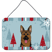 "Caroline's Treasures Winter Holiday German Shepherd Wall or Door Hanging Prints BB1707DS812, 8HX12W"