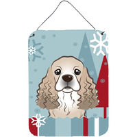"Caroline's Treasures Winter Holiday Cocker Spaniel Wall or Door Hanging Prints BB1712DS1216, 16HX12W, Multicolor"