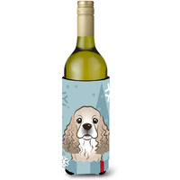 "Caroline's Treasures Winter Holiday Cocker Spaniel Wine Bottle Koozie Hugger, 750 ml, Multicolor"