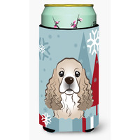 "Caroline's Treasures Winter Holiday Cocker Spaniel Tall Boy Koozie Hugger, Multicolor"