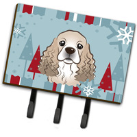 "Caroline's Treasures BB1712TH68 Winter Holiday Cocker Spaniel Leash or Key Holder, Large, Multicolor"