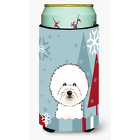 "Caroline's Treasures Winter Holiday Bichon Frise Tall Boy Koozie Hugger, Multicolor"